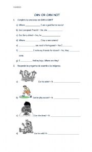 English worksheet: Can or Cant 