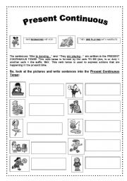 English Worksheet: Present Continuous