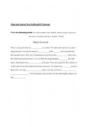English Worksheet: At the Nottinghill Carnival 