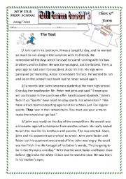 English Worksheet: full term test 9th  n3