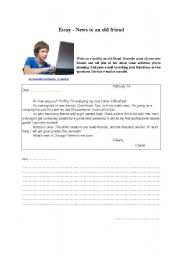 English Worksheet: News to an old friend