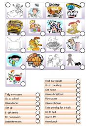 English Worksheet: Daily Routine 