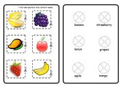 English Worksheet: Fruits cut