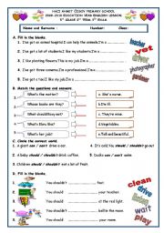 English Worksheet: 3rd exam