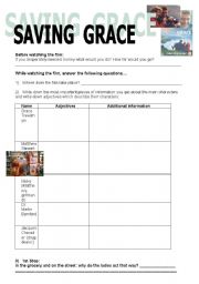 English Worksheet: Saving Grace