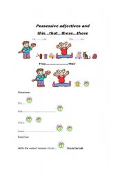 English worksheet: Possessive adjectives and determiners