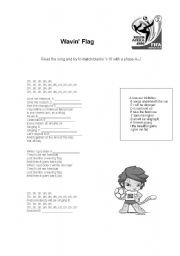 English Worksheet: Song - Waving Flag 