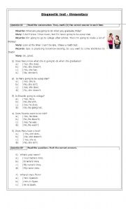 English Worksheet: Diagnostic test