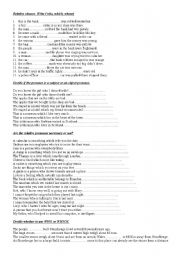 English Worksheet: relative clauses 