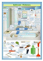 English Worksheet: Bathroom pictionary