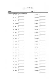 Irregular verbs quiz