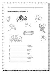 English Worksheet: there to be