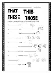 English Worksheet: demonstrative pronouns