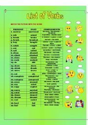 List of Verbs