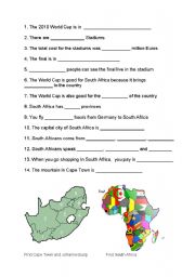 English Worksheet: Really simple South Africa and FIFA for beginners