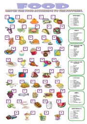 English Worksheet: KINDS OF FOOD