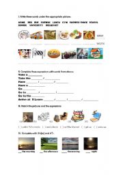 English Worksheet: daily routine speaking activity