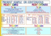 Present simple or present  continuous(2 pages + keys)