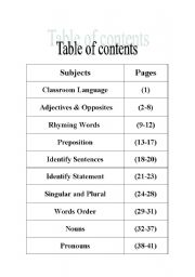 English worksheet: the most  important materials for grammar kg2