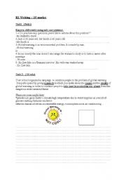 English Worksheet: wrinting:global warming