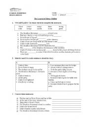 English worksheet: The Legend of Sleepy Hollow