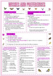 English Worksheet: Wishes and preferences