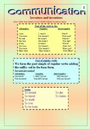 English Worksheet: Comunnication:Inventors and inventions. 