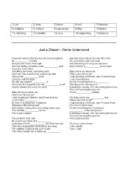 English Worksheet: Song: Just a Dream by Carrie Underwood & Wedding traditions