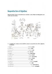 English Worksheet: Comparative form of adjectives