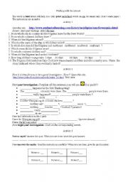 English Worksheet: The Pilgrims and the Mayflower