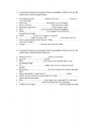 English Worksheet: Present Simple and Present Continuous