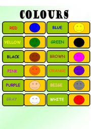 English Worksheet: Colours domino