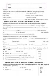 English Worksheet: 2nd ESO Final Test