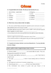 English Worksheet: Crimes (Vocabulary)