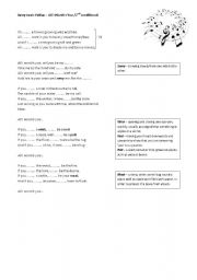 English Worksheet: ALL I WANT IS YOU - SONG FOR 2ND CONDITIONAL