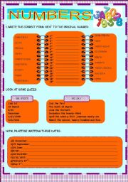 English Worksheet: NUMBERS