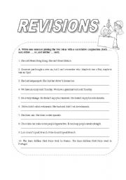 English Worksheet: Revisions exercises (Three pages)