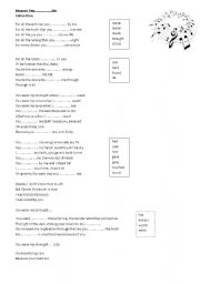 English Worksheet: BECAUSE YOU LOVED ME - SONG FOR PAST SIMPLE