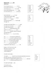 English Worksheet: BECAUSE YOU LOVED ME - SONG FOR PAST SIMPLE