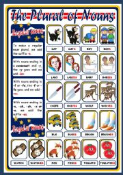 English Worksheet: THE PLURAL OF NOUNS - REGULAR (POSTER)