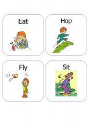 English Worksheet: ACTION VERBS FLASHCARDS 3