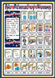 English Worksheet: THE PLURAL OF NOUNS - IRREGULAR (POSTER)