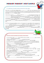English Worksheet: Present perfect- Past simple