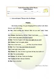 English Worksheet: Shopping