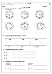 English Worksheet: telling the time