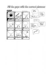 English Worksheet: a funny comic strip about a bird and a squirrel :)