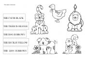 English Worksheet: colour the animals