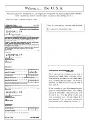 English Worksheet: Welcome to USA - Forms at the airport