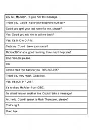 English Worksheet: Jumbled Phone Conversation