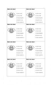 English Worksheet: Read and colour